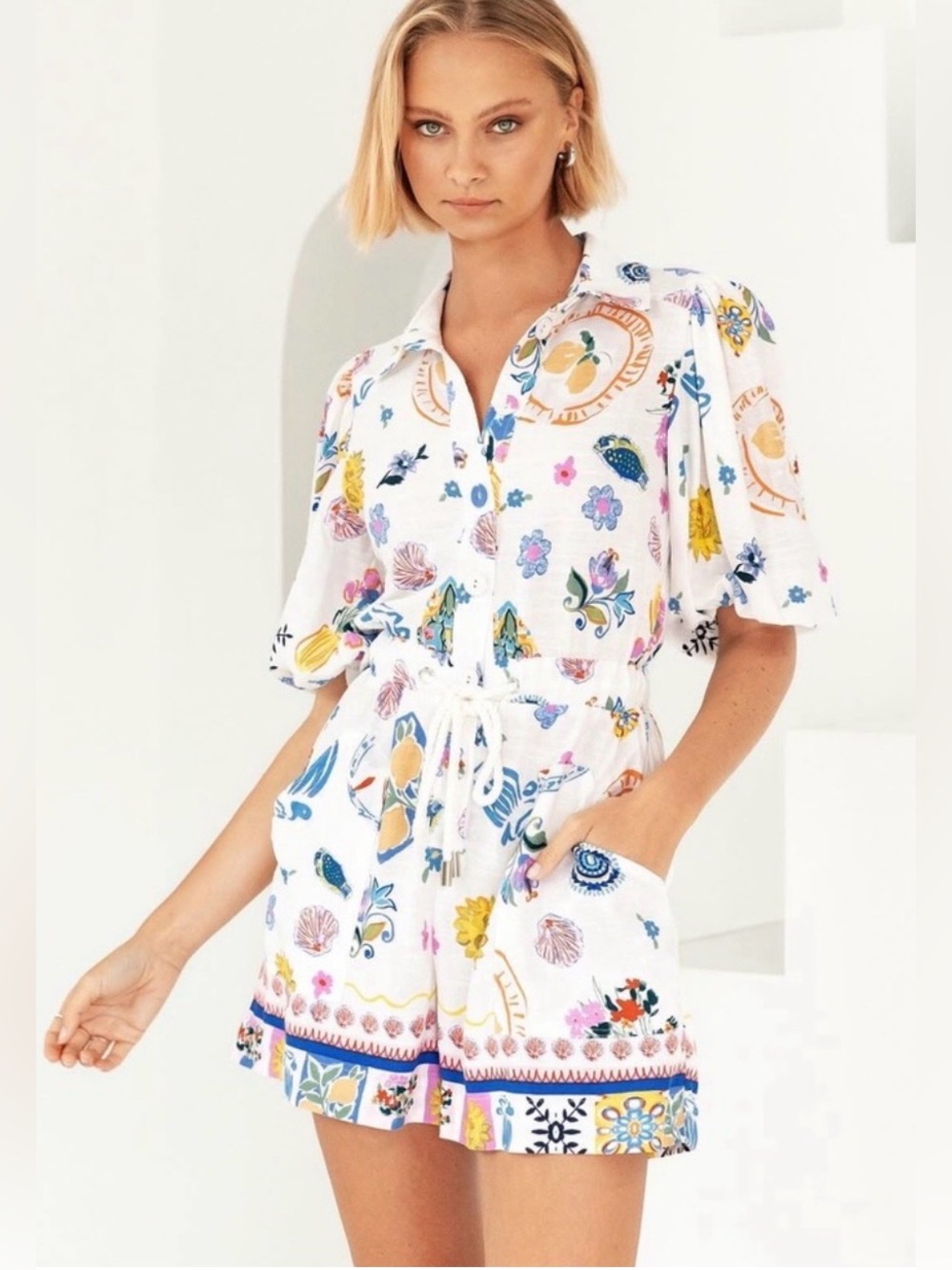LABEL OF LOVE Portofino Linen Romper
